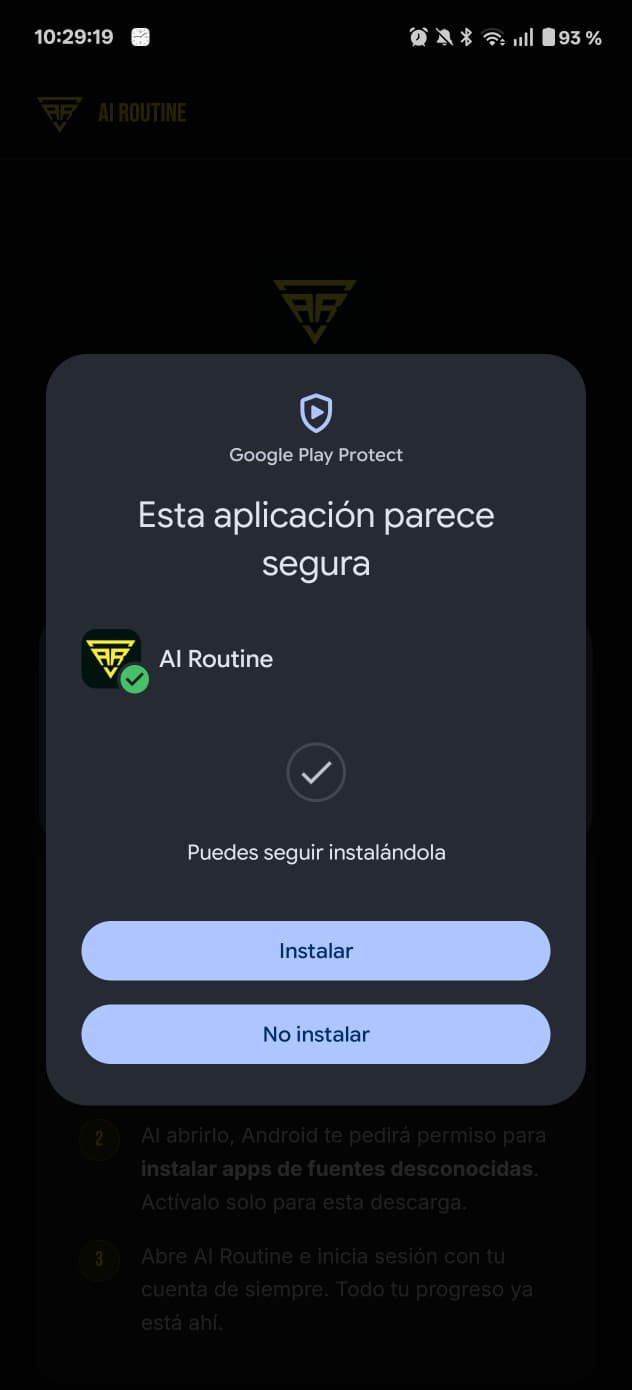 Google Play Protect: esta aplicación parece segura