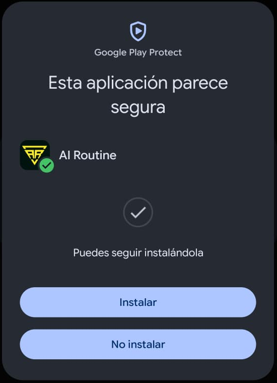 Google Play Protect: esta aplicación parece segura