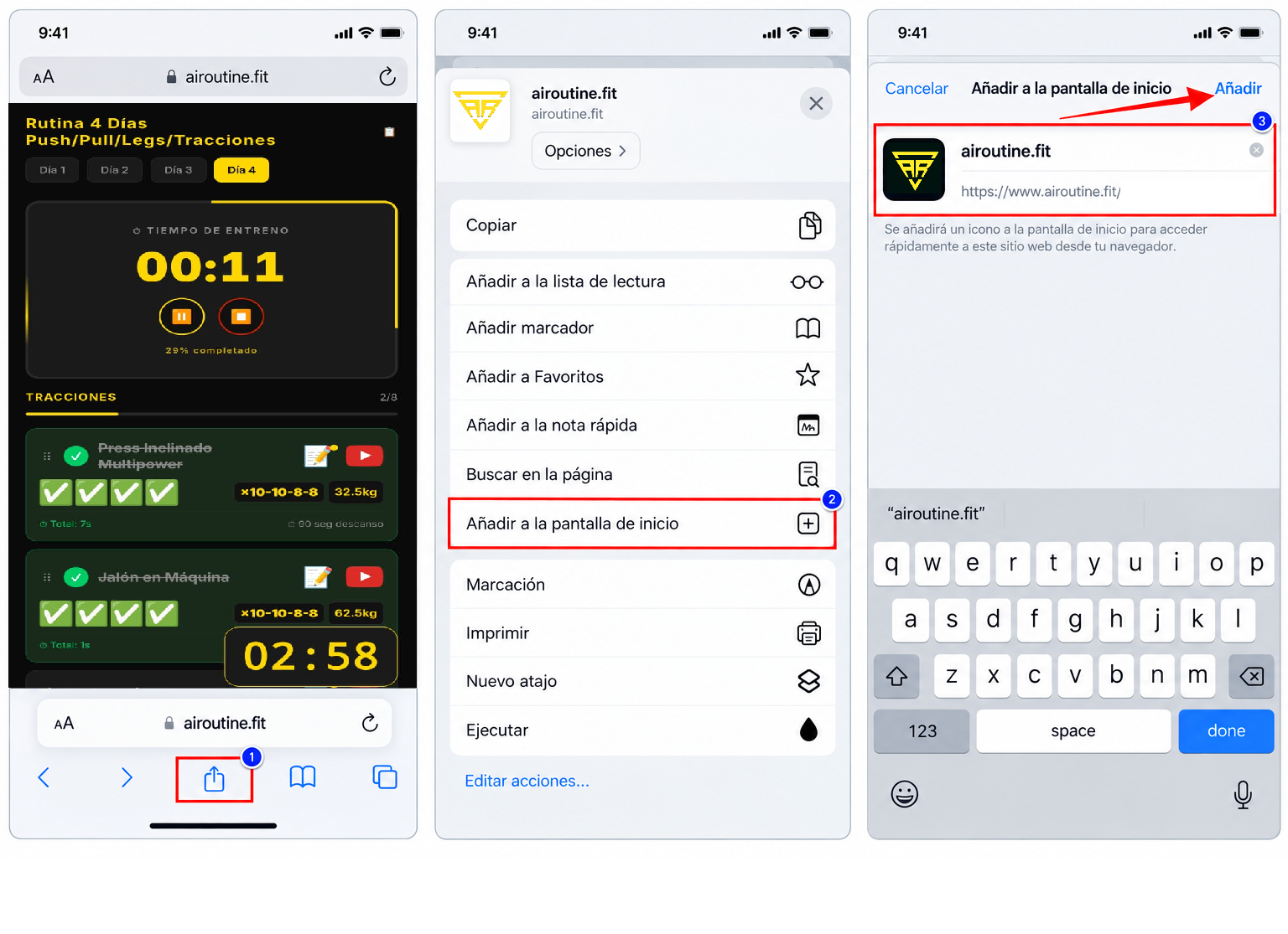 Pasos para instalar AI Routine en iPhone desde Safari